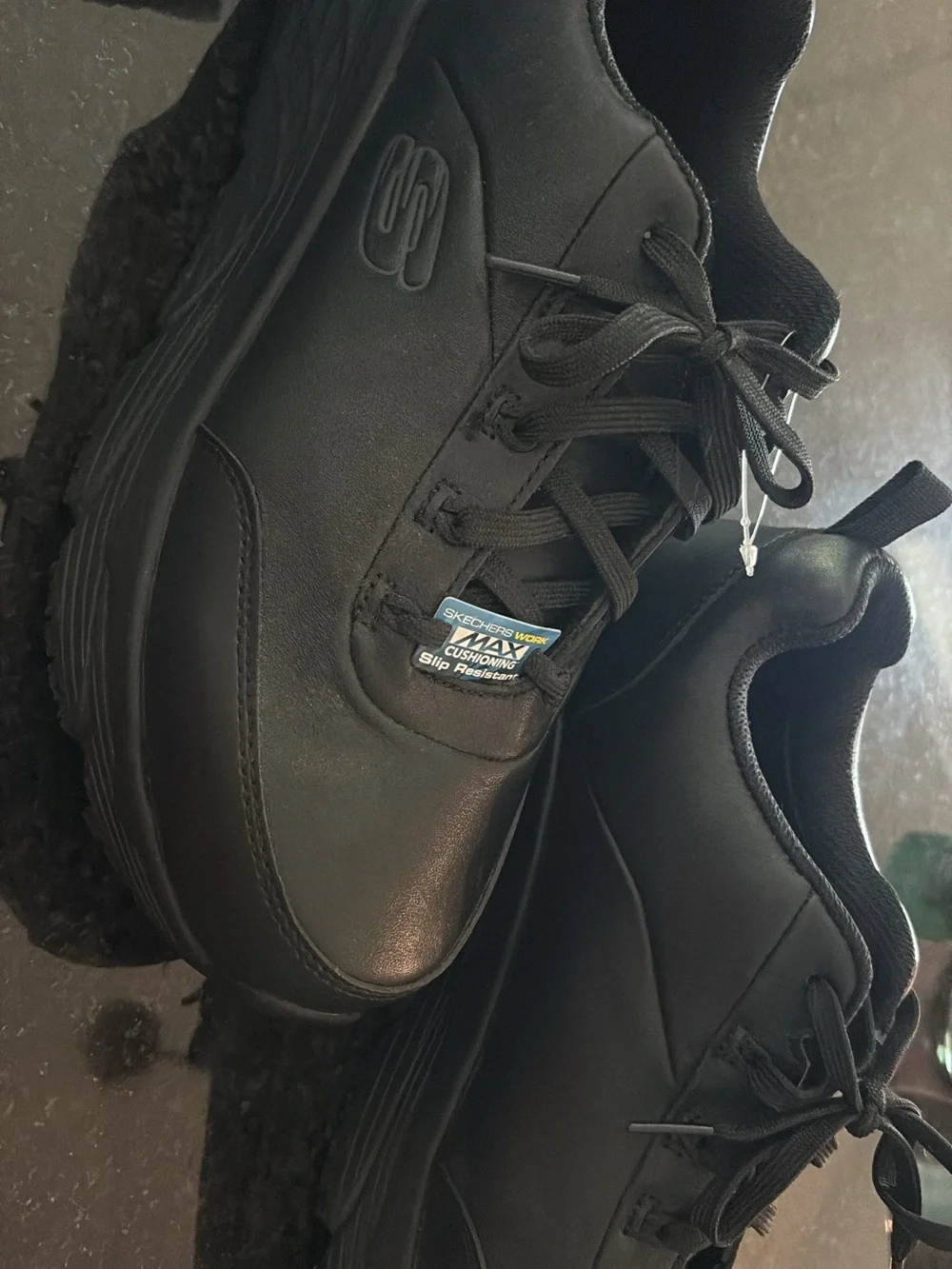 Skechers Men's Black MAX Cushioning Lace-Up Sneakers